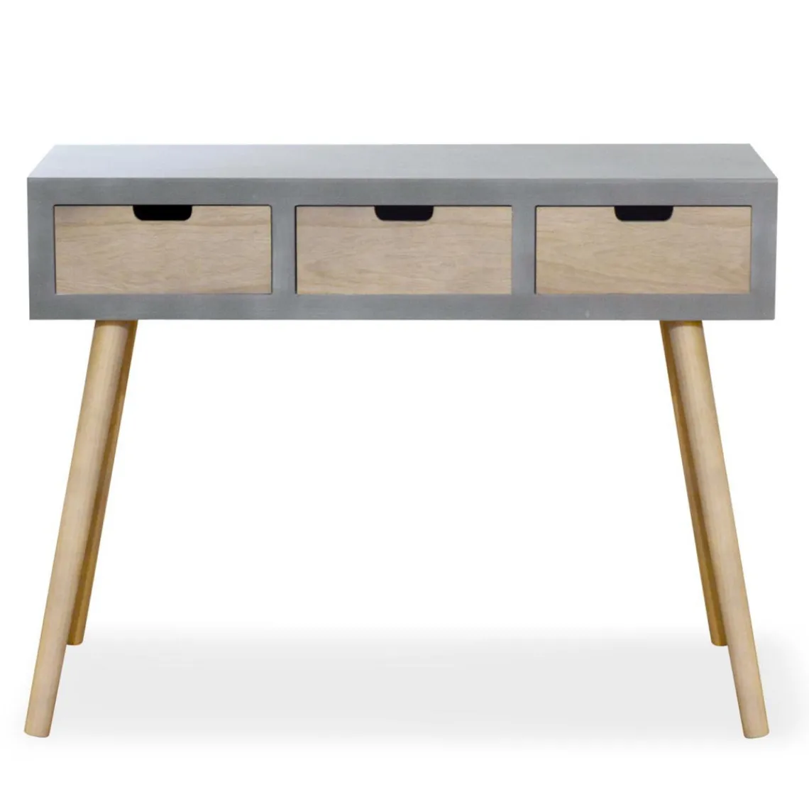 3S. x Home Console e et Bois 3 Tiroirs CLAUDIA Gris Hot