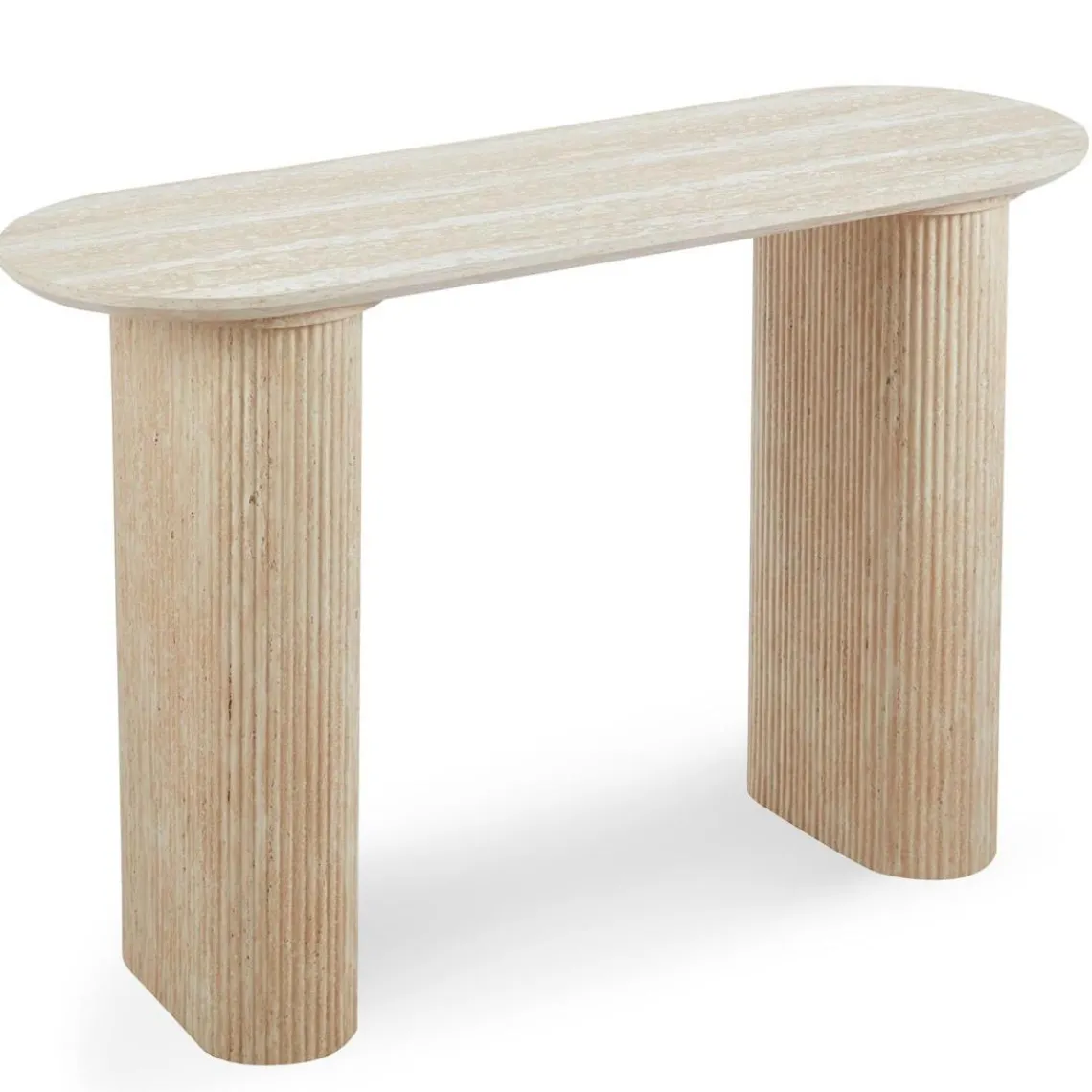 3S. x Home Console moderne avec pieds style colonnes Gwendoline Beige Online