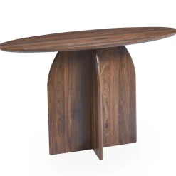 3S. x Home Console moderne ovale Calyptus Bois foncé Clearance