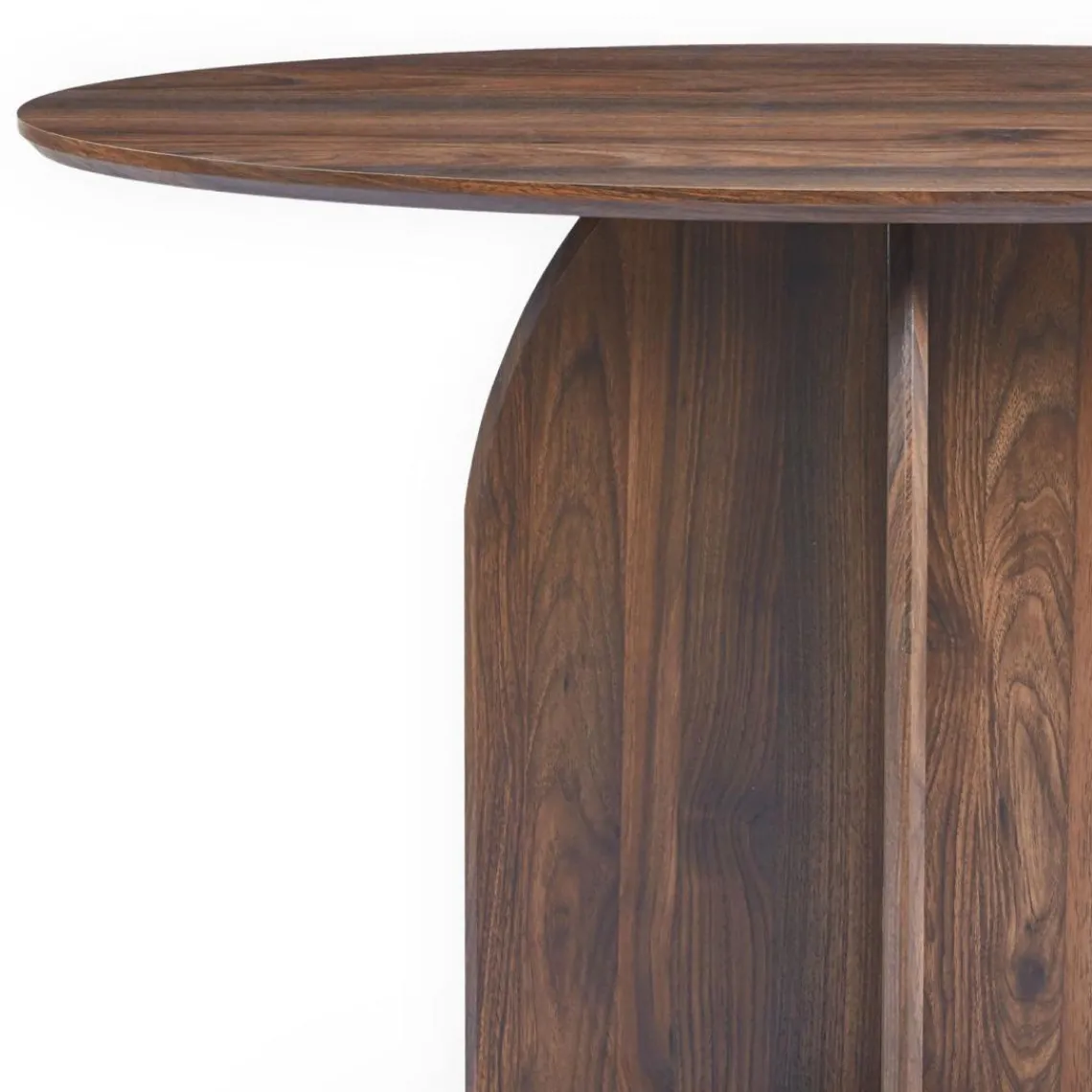 3S. x Home Console moderne ovale Calyptus Bois foncé Clearance