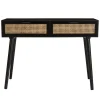 Macabane Console noire 2 tiroirs cannage - MIKEL Hot