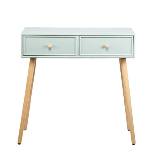 Nordlys Console scandinave en bois avec 2 tiroirs vert menthe Best