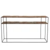 Macabane Console SIXTINE 2 plateaux teck et métal New