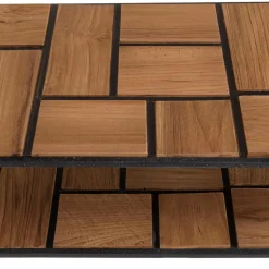 Macabane Console SIXTINE 2 plateaux teck et métal New