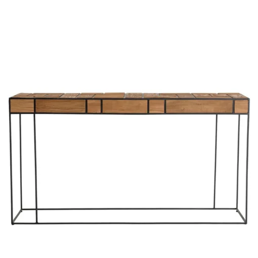 Macabane Console SIXTINE teck et Métal New