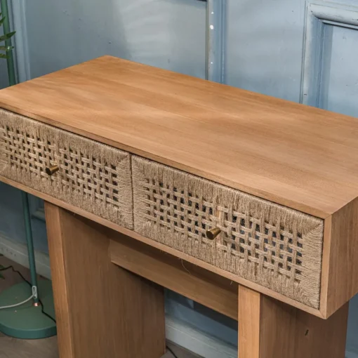 Nordlys Console Table Scandinave en Bois avec 2 Tiroirs Discount