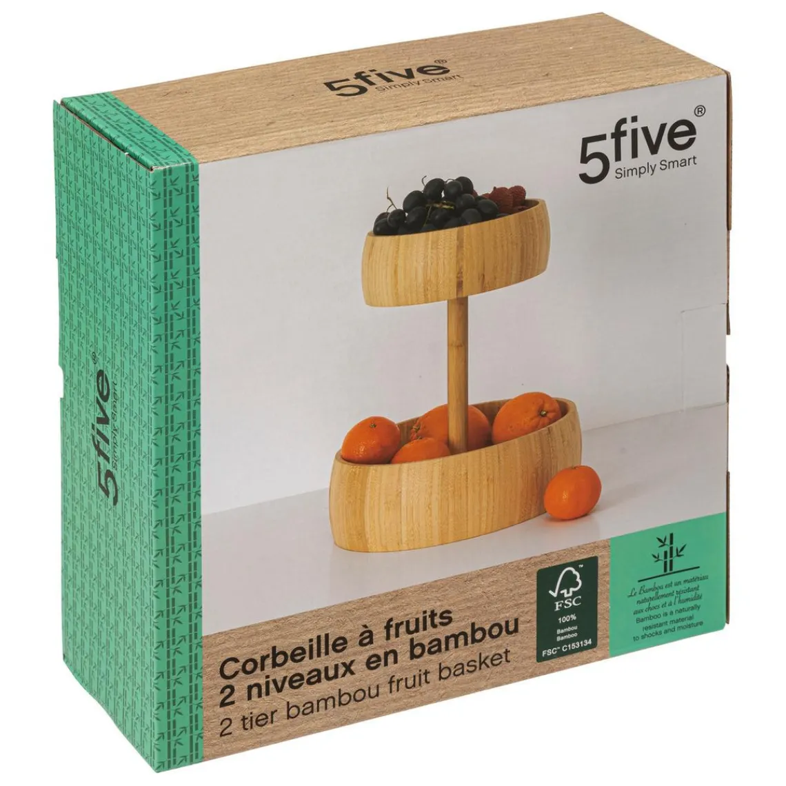 3S. x Home Corbeille à fruit 2 niveaux bambou Beige Online