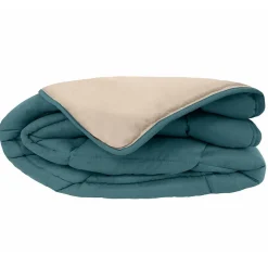 Toison d’or Couette chaude bicolore COCOON bleu paon/galet Sale