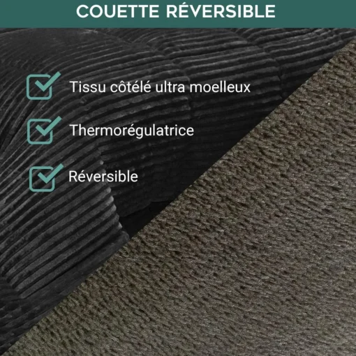 SAMPUR Couette coton club noir Microfibre Clearance