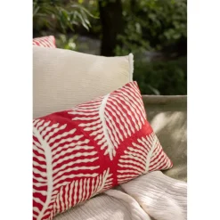 Maison Vivaraise Coussin brodé FLORA Papaye Orange New