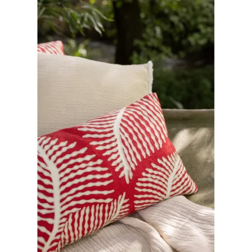 Maison Vivaraise Coussin brodé FLORA Papaye Orange New