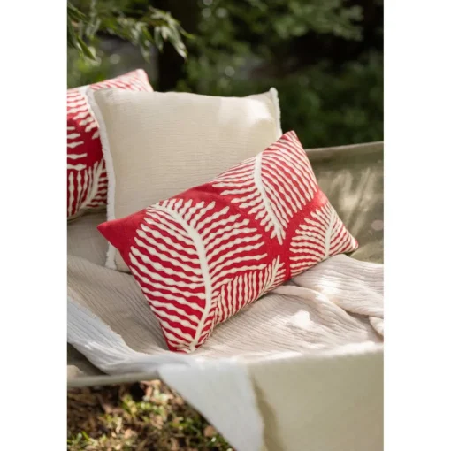 Maison Vivaraise Coussin brodé FLORA Papaye Orange New