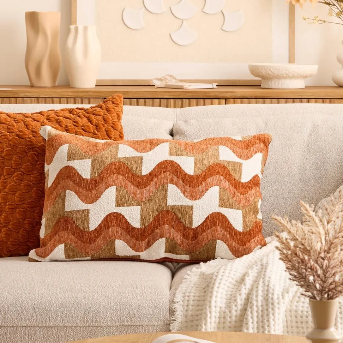 3S. x Home Coussin Floe 58x38cm - Ambre Hot