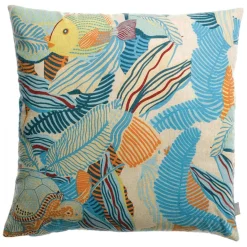 Maison Vivaraise Coussin imprimé DORI Lagon Clearance