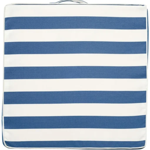Becquet Coussin matelas en polyester PORNIC exterieur rayé Bleu New