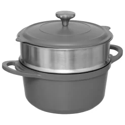 3S. x Home Cuiseur vapeur fonte d'aluminium gris Outlet