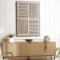 Macabane Décoration murale A lignes abstraites, cadre noir HOMER