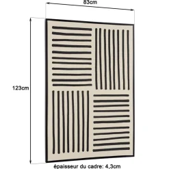 Macabane Décoration murale A lignes abstraites, cadre noir HOMER