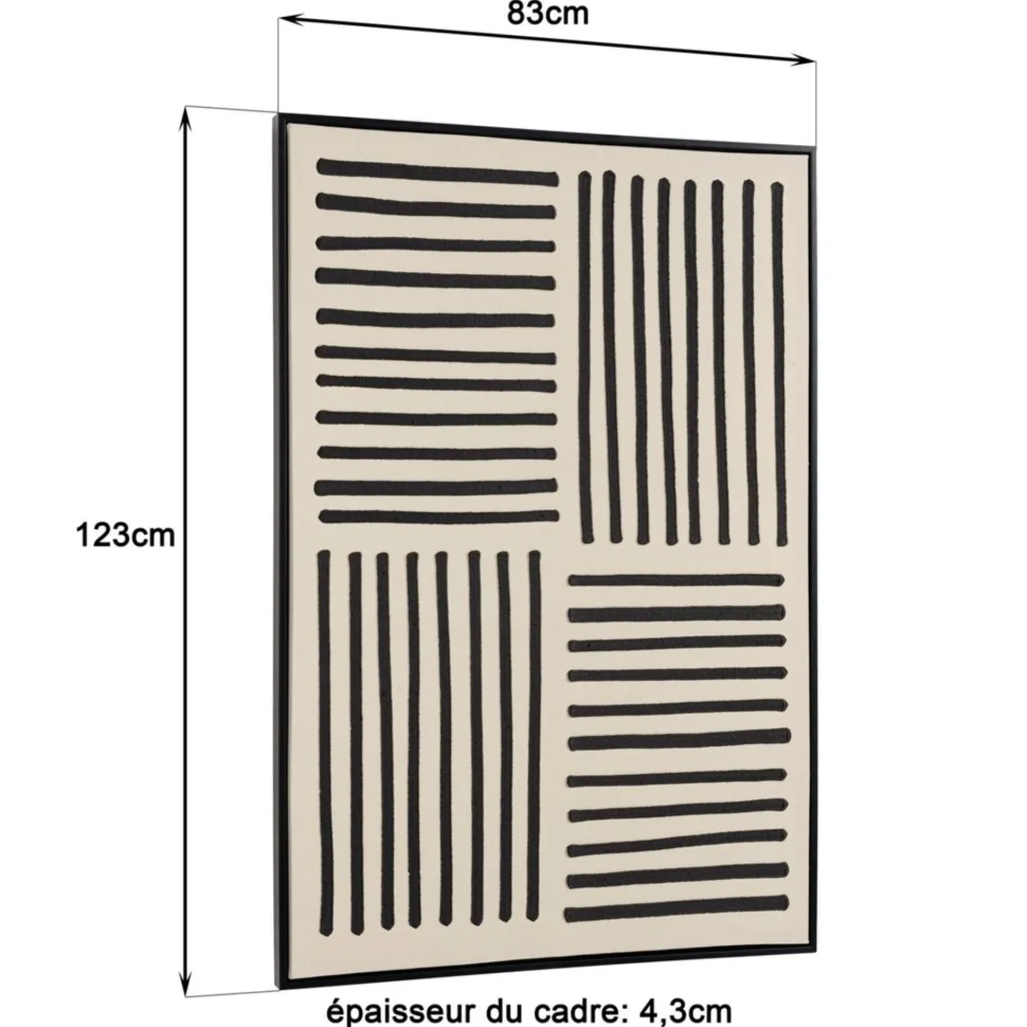 Macabane Décoration murale A lignes abstraites, cadre noir HOMER