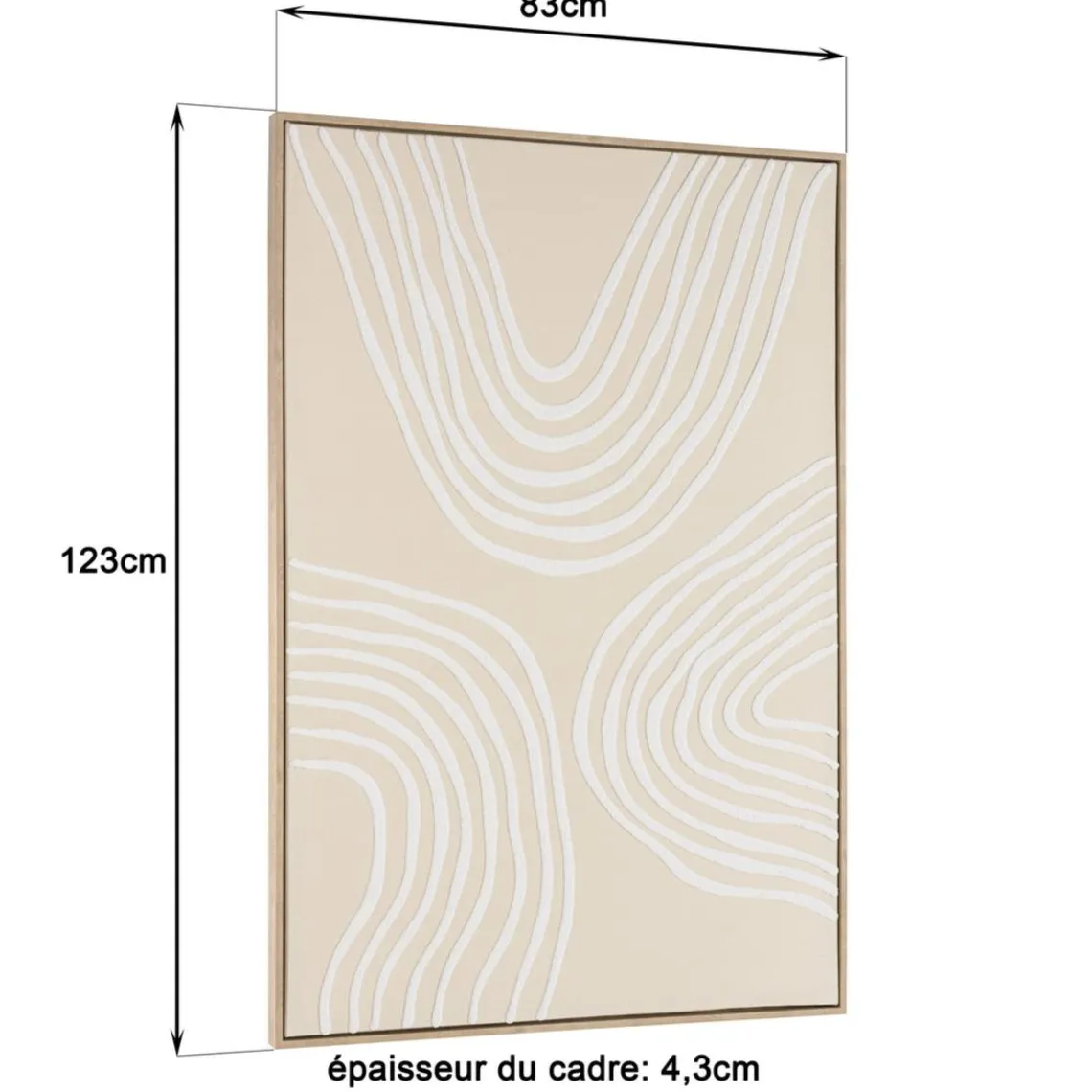 Macabane Décoration murale A lignes abstraites, cadre naturel HOMER Hot