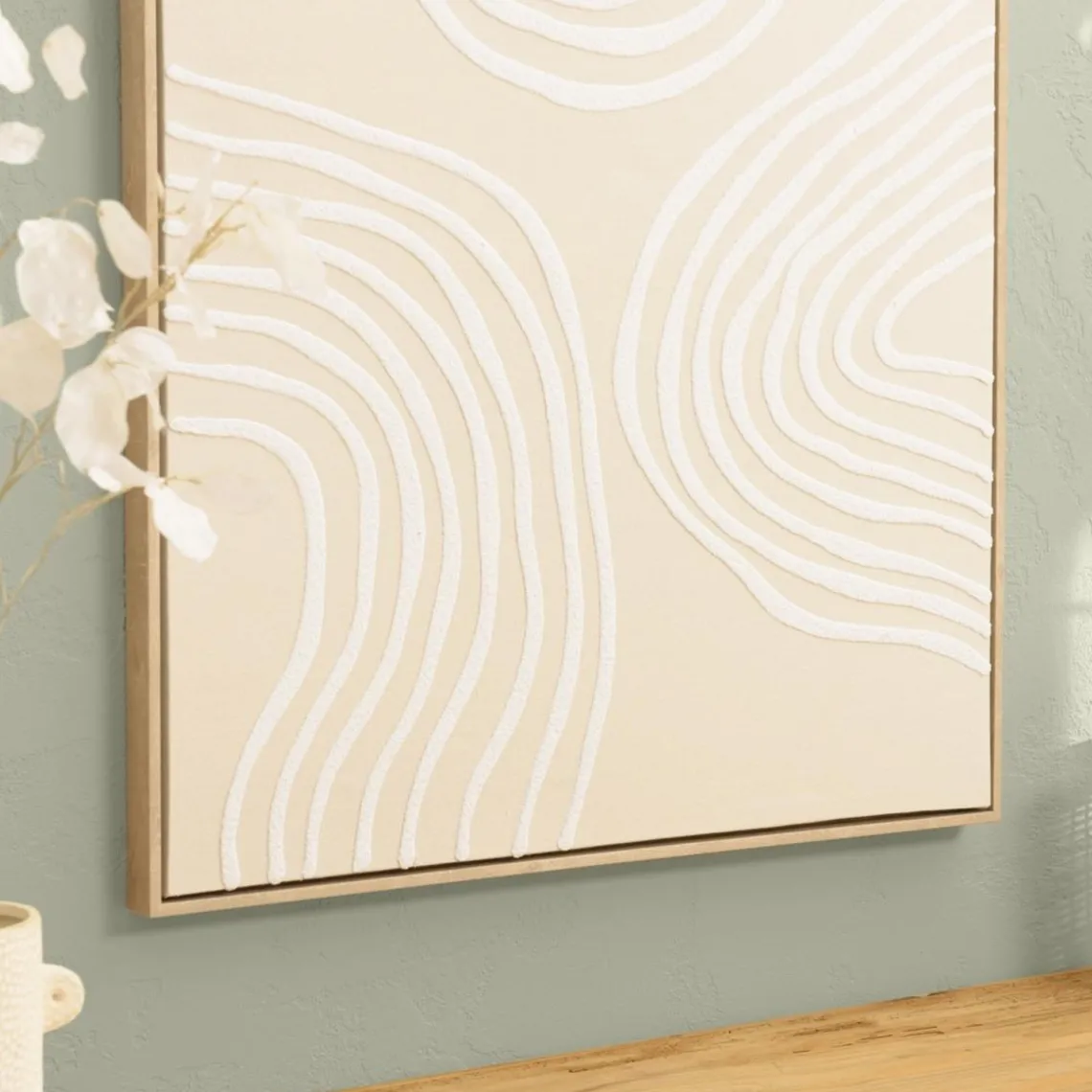 Macabane Décoration murale A lignes abstraites, cadre naturel HOMER Hot