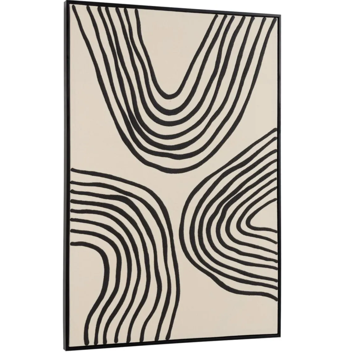 Macabane Décoration murale B lignes abstraites, cadre noir HOMER Outlet