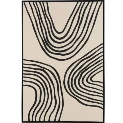 Macabane Décoration murale B lignes abstraites, cadre noir HOMER Outlet