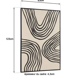 Macabane Décoration murale B lignes abstraites, cadre noir HOMER Outlet