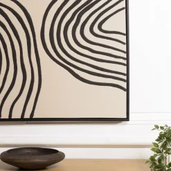 Macabane Décoration murale B lignes abstraites, cadre noir HOMER Outlet