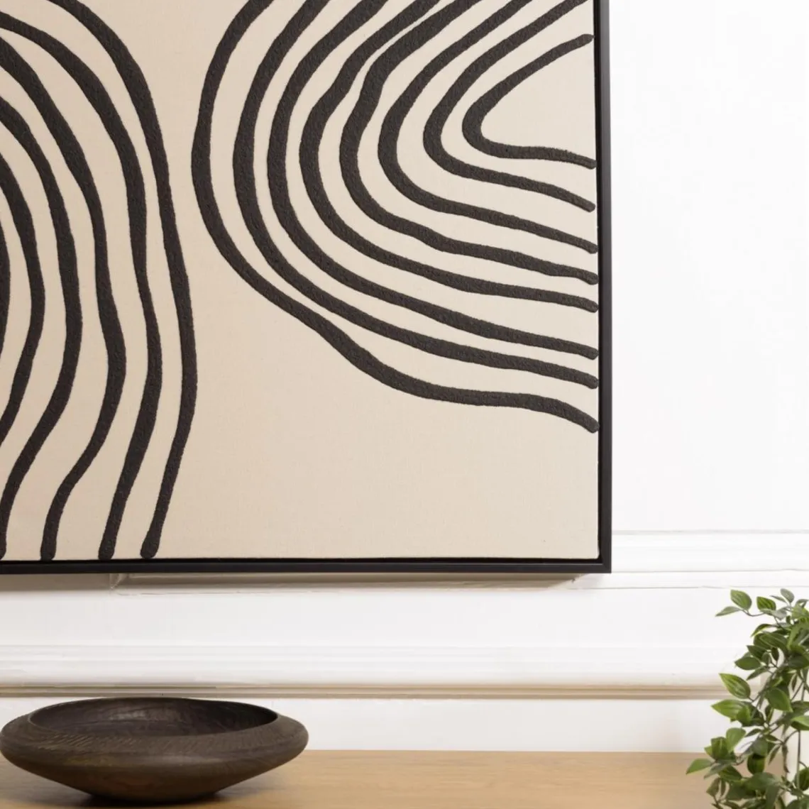 Macabane Décoration murale B lignes abstraites, cadre noir HOMER Outlet