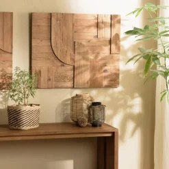 Macabane Décoration murale C formes géométriques en Pin recyclé SANDY Marron Sale