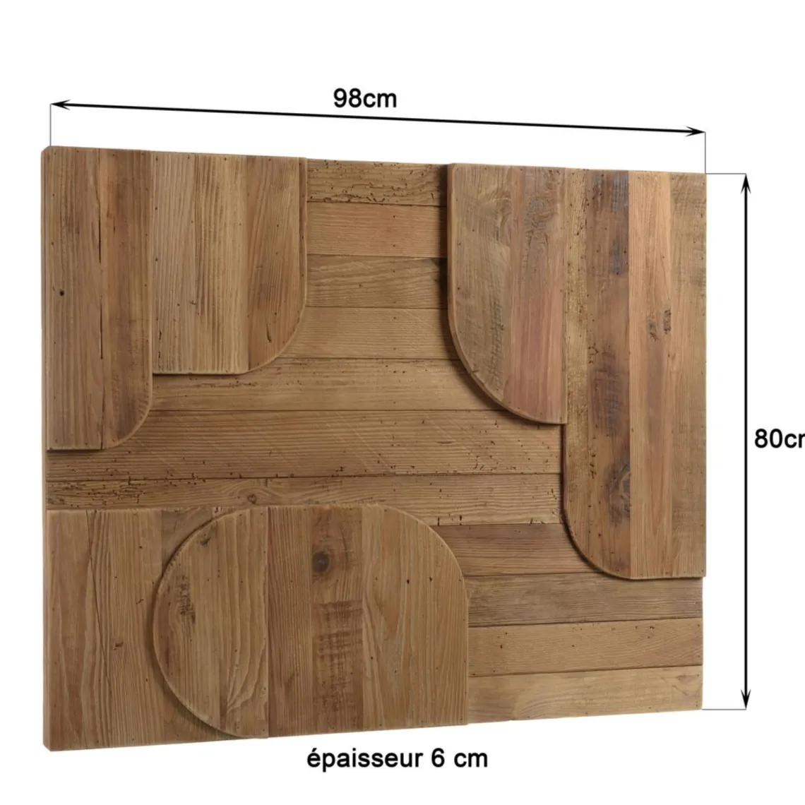 Macabane Décoration murale D formes géométriques en Pin recyclé SANDY Marron