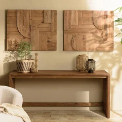Macabane Décoration murale D formes géométriques en Pin recyclé SANDY Marron