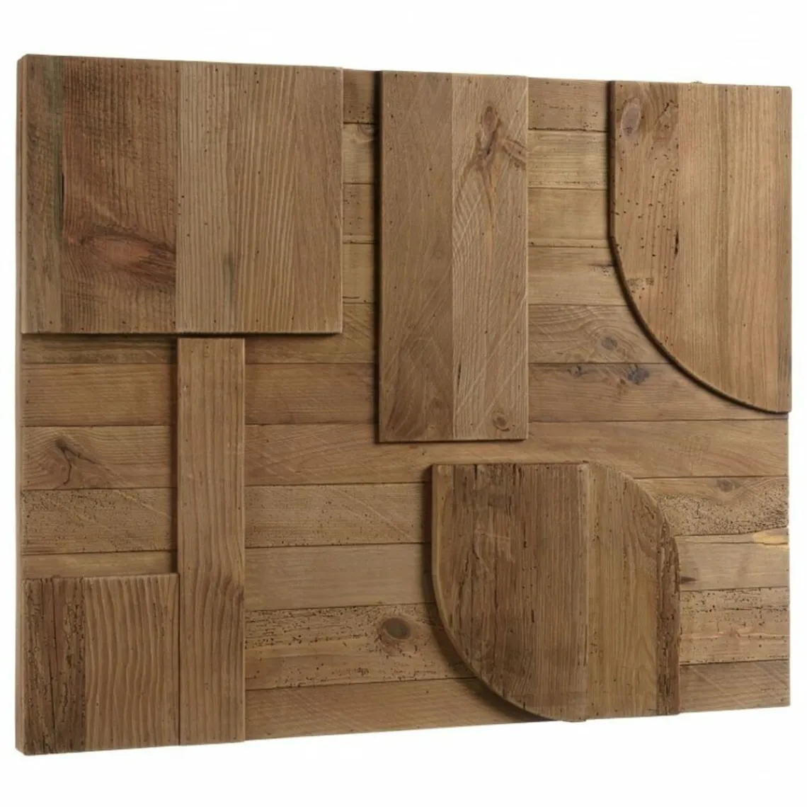 Macabane Décoration murale en pin recyclé formes géométriques SANDY marron