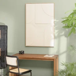 Macabane Décoration murale formes abstraites beiges en relief HOMER Discount