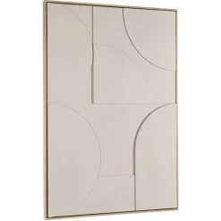 Macabane Décoration murale formes abstraites beiges en relief HOMER Discount