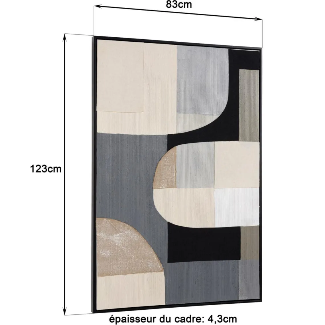 Macabane Décoration murale formes abstraites n°2, cadre noir HOMER Discount