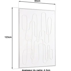 Macabane Décoration murale lignes abstraites n°1, cadre blanc HOMER Online