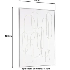 Macabane Décoration murale lignes abstraites n°2, cadre blanc HOMER New