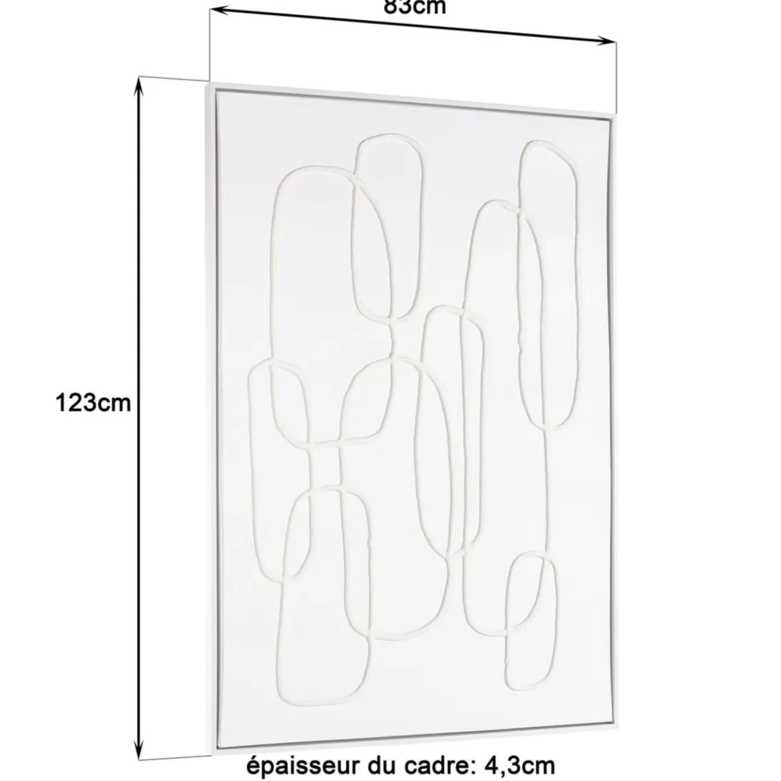 Macabane Décoration murale lignes abstraites n°2, cadre blanc HOMER New