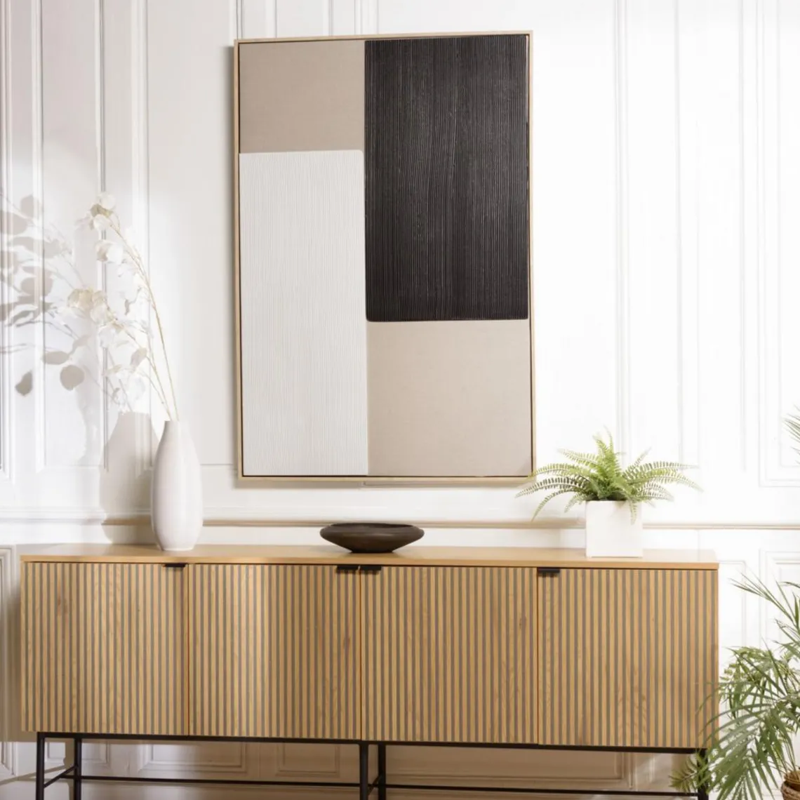 Macabane Décoration murale mix matières, cadre bicolore HOMER Hot