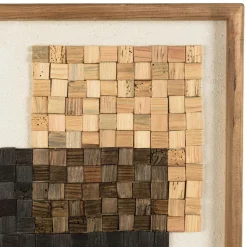 Macabane Décoration murale n°2 mosaïque en Pin recyclé SANDY beige et noire New