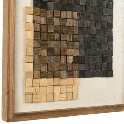 Macabane Décoration murale n°2 mosaïque en Pin recyclé SANDY beige et noire New