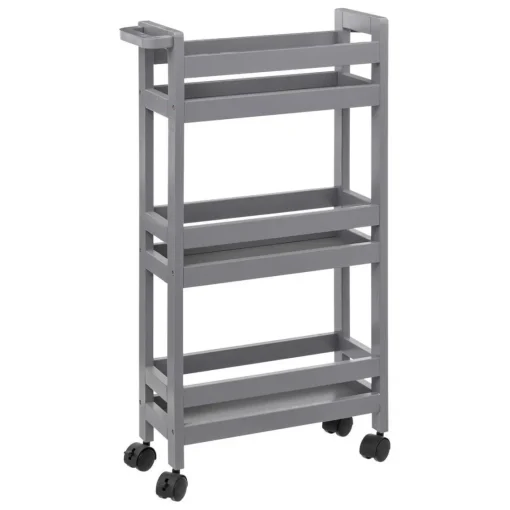 3S. x Home Desserte à roulettes 3 niveaux Gris Hot