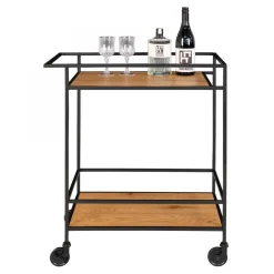House Nordic Desserte A Roulettes VITA Noir Et Naturel New