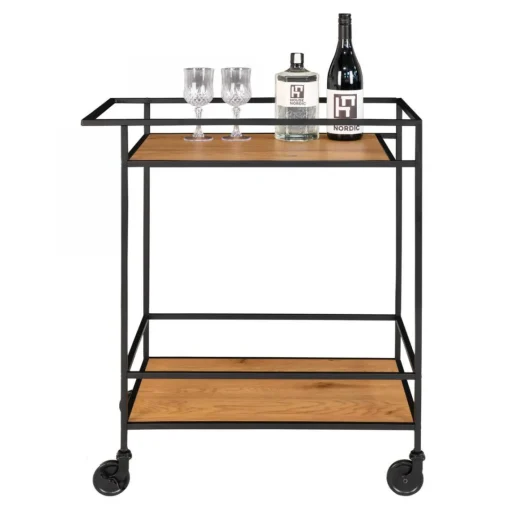 House Nordic Desserte A Roulettes VITA Noir Et Naturel New