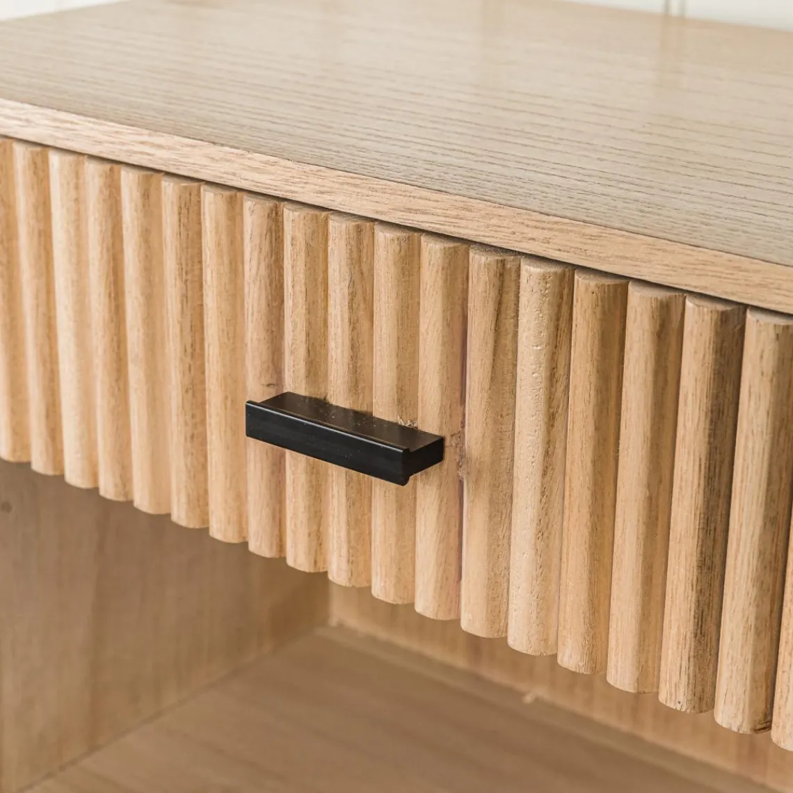 3S. x Home Desserte Chariot Bois Massif Rotin New