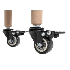 3S. x Home Desserte deux niveaux en bois avec plateaux métal laqué rouge Outlet