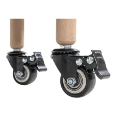 3S. x Home Desserte deux niveaux en bois avec plateaux métal laqué blanc New