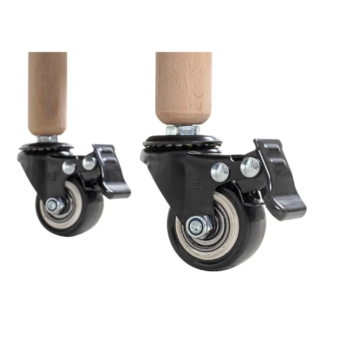 3S. x Home Desserte deux niveaux en bois avec plateaux métal laqué noir Online